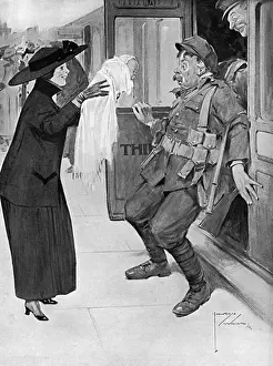 Rate Prints: 1916 - Just arrived by Lawson Wood