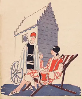 1920s beach scene