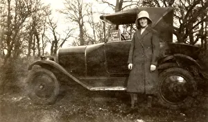 1920s lady and converible