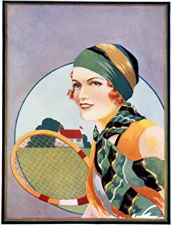 1920s tennis fashion illustration