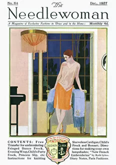 1920s woman in room at night