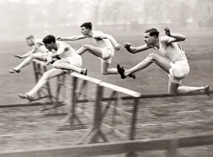 Athletes Collection: 1930s press photo - hurdles racing, athletics
