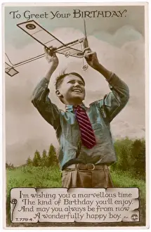 1930S Toy Plane & Boy