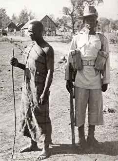 Recruits Collection: 1940s East Africa - army recruits training camp - new recruit