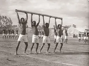1940s East Africa - askari soldiers doing physical training