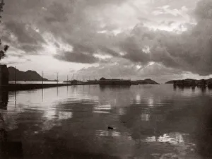 1940s East Africa dawn at Victoria in the Seychelles