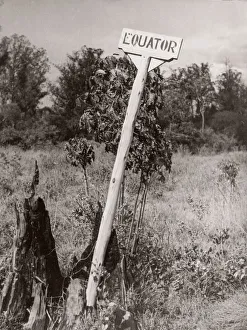 1940s East Africa - equator sign, Kenya
