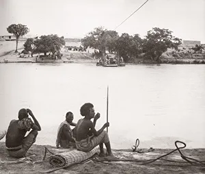 1940s East Africa - ferry across Juba river, Bardera, Somalia