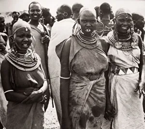 Spears Prints: 1940s East Africa Kenya Msai tribe women