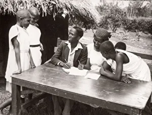 1940s East Africa - letter writing for Kikiyu girls, Kenya 1940s East Africa - letter writing for Kikiyu girls, Kenya