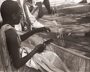 1940s East Africa - making scarves - Somaliland, Somalia