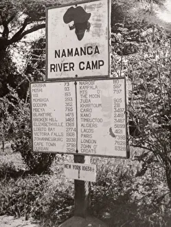 1940s East Africa - Namanga River camp road sign