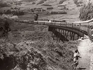 1940s East Africa - train Limuru escarpment, Kenya