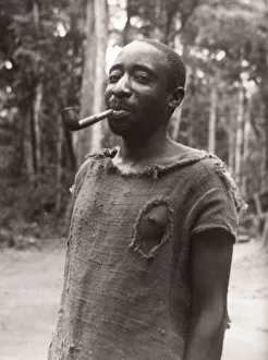 Hisorical Prints: 1940s East Africa Uganda Budongo forest woodsman