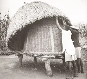 Hisorical Prints: 1940s East Africa - Uganda - Bunyuro - a grain store