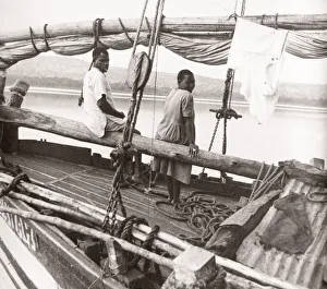 1940s East Africa - Uganda fishing, fishermen Lake Victoria