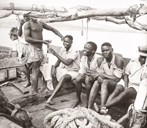 1940s East Africa Uganda fishing, fishermen Lake Victoria