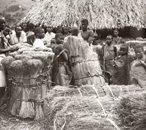 Hisorical Prints: 1940s East Africa - Uganda - flax market Narusanje