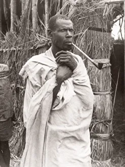 Hisorical Prints: 1940s East Africa - Uganda - a village herdsman