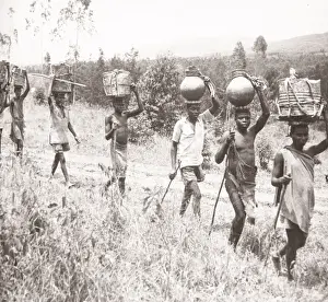 1940s East Africa - Uganda - water carriers Ankole