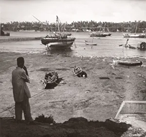 1940s East Africa - view along sea at Mombasa Kenya