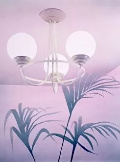 Airbrush Gallery: 1980s Interior with ceiling light and fern