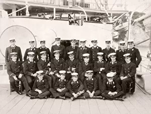 19th century / 1900 vintage photograph - gun room officers of HMS Centurion