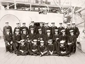 Rebellion Prints: 19th century / 1900 vintage photograph - gun room officers of HMS Centurion