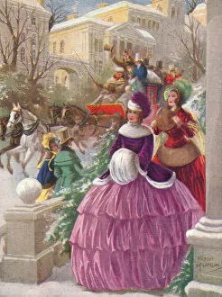 Images Dated 28th November 2019: 19th century Christmas scene