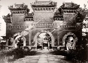 Asianj Prints: 19th century photograph China c. 1880s - Chinese architecture