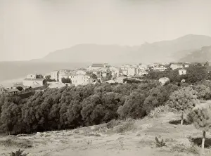 19th century vintage photograph: Bordighera is a town and comune in the Province of