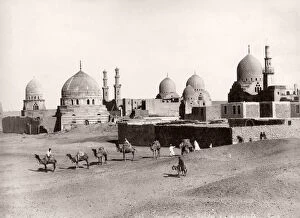19th century vintage photograph - Egypt - tomb of the Caliphs, Mamluks, Cairo