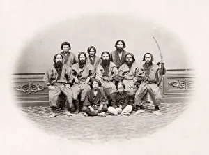 19th century vintage photograph - group of Ainu Aino, indigenous people from Hokkaido 19th century vintage photograph - group of Ainu Aino, indigenous people from Hokkaido