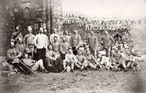 19th century vintage photograph India - 2nd Cheshire Regiment British army, Rawat Fort 19th century vintage photograph India - 2nd Cheshire Regiment British army, Rawat Fort