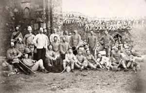 Topography Prints: 19th century vintage photograph India - 2nd Cheshire Regiment British army, Rawat Fort