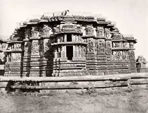 Topography Prints: 19th century vintage photograph India - Jain temples Halebidu