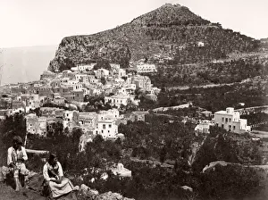 19th century vintage photograph Italy - view on Capri
