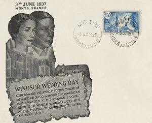 Images Dated 17th April 2019: 1st day Cover - Wedding of Duke of Windsor to Wallis Simpson