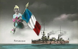 Mar19 Collection: 1st Rank French pre-dreadnought battleship the Republique