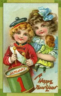 2 children & doll