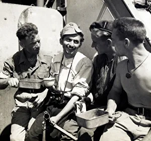 Images Dated 19th July 2016: No 2 Commando drinking tea with a Yugoslav partisan
