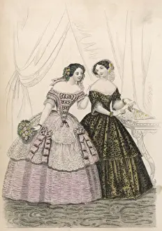 Flounces Prints: 2 DRESSES 1852