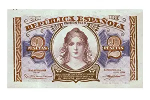 Numismatic Prints: 2 pesetas bill of the Spanish Second Republic