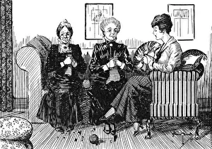 Roles Prints: 2 Plain, 1 Purl, WW1 knitting cartoon