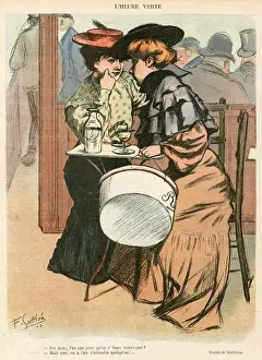 Cafes Prints: 2 WOMEN WHISPER IN CAFE