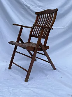 Teak Prints: 20th century teak steamer chair