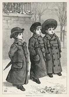 Cherubic Prints: 3 Becoated Boys in Snow