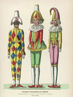 1810 Collection: 3 Dolls Harlequin C1810