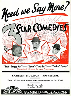 Comedies Prints: 3 Star Comedies, Ben Turpin, Snub Pollard, Poodles Hanneford
