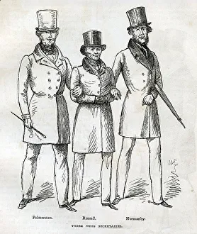Secretaries Prints: 3 Whig Secretaries, Palmerston, Russell, Marquess Normanby